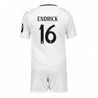 Real Madrid Endrick #16 Domáci Detský futbalový dres 2024-25 Krátky Rukáv (+ trenírky)